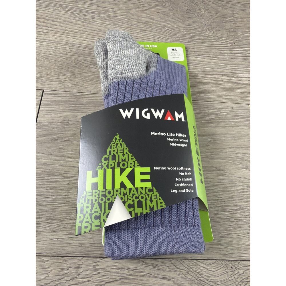 Wigwam Merino Comfort Hiker Charcoal MS Women’s 4.5-7 Youth 1-5 Purple